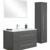 3-teiliges LED-Badmöbel-Set HOMELINE - Anthrazit Seidenglanz - 100 Cm -Wenko Verkaufsgeschäft 9004400700 1600Wx1600H 598Wx598H