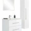3-teiliges LED-Badmöbel-Set HOMELINE - Weiß Hochglanz - 75 Cm -Wenko Verkaufsgeschäft 9004401200 1600Wx1600H 598Wx598H