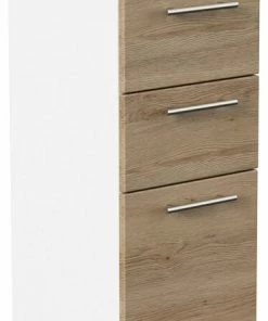 Midischrank VIVA - Weiß - Eiche Hell - 75 Cm Hoch
