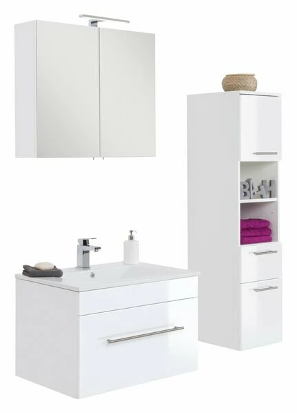 3-teiliges Badmöbel-Set VIVA - Weiß Hochglanz 3 3-teiliges Badmöbel-Set VIVA - Weiß Hochglanz