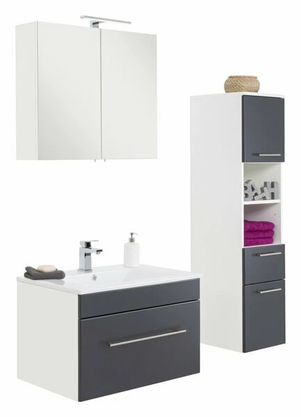 3-teiliges Badmöbel-Set VIVA - Anthrazit Seidenmatt 3 3-teiliges Badmöbel-Set VIVA - Anthrazit Seidenmatt