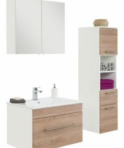 3-teiliges Badmöbel-Set VIVA - Eiche Hell