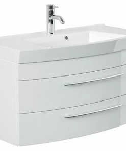 Waschtisch - Weiß Hochglanz - Mit Waschbecken - 100 Cm