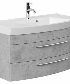 Waschtisch - Betonoptik - Mit Waschbecken - 100 Cm