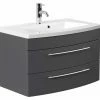 Waschtisch - Anthrazit Seidenglanz - Mit Waschbecken - 82 Cm -Wenko Verkaufsgeschäft 9004405000 1600Wx1600H 598Wx598H