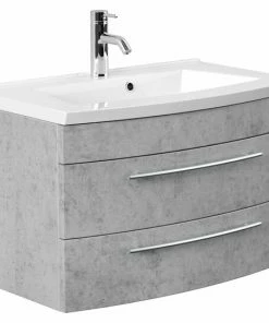 Waschtisch - Betonoptik - Mit Waschbecken - 82 Cm
