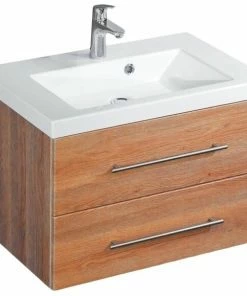 Waschtisch AURORA - Eiche Hell - Mit Waschbecken - 70 Cm