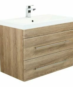 Waschtisch AURORA - Eiche Hell - Mit Waschbecken - 86 Cm