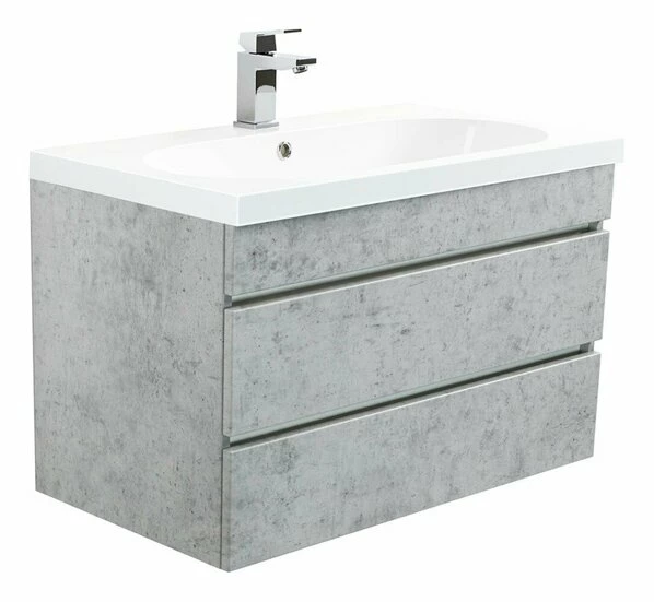 Waschtisch KALI - Betonoptik - Grifflos - 70 Cm 3 Waschtisch KALI - Betonoptik - Grifflos - 70 Cm