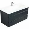 Waschtisch KALI - Anthrazit Seidenglanz-anthrazit - Grifflos - 90 Cm -Wenko Verkaufsgeschäft 9004407200 1600Wx1600H 598Wx598H
