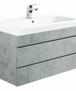 Waschtisch KALI - Betonoptik - Grifflos - 90 Cm