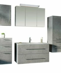 5-teiliges Badmöbel-Set HOMELINE 100 - Beton-Optik