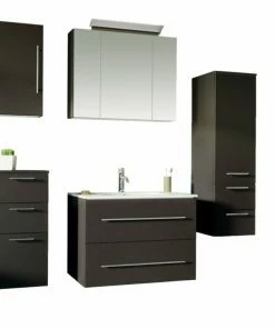 5-teiliges Badmöbel-Set HOMELINE 80 - Anthrazit - Anthrazit Seidenglanz