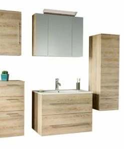 5-teiliges Badmöbel-Set HOMELINE 80 - Eiche Hell