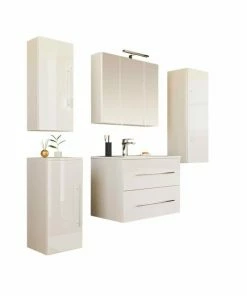 5-teiliges Badmöbel-Set HOMELINE S 70 - Weiß - Weiß Hochglanz
