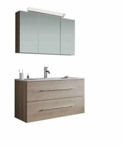 2-teiliges Badmöbel-Set HOMELINE 100 - Eiche Hell