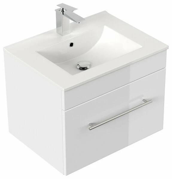 Waschtisch VIVA - Weiß Hochglanz-weiß - Mit Waschbecken - 61,5 Cm 3 Waschtisch VIVA - Weiß Hochglanz-weiß - Mit Waschbecken - 61,5 Cm