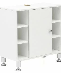 Waschbeckenunterschrank - Weiß-silber - 64 Cm Hoch