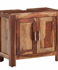 Waschbeckenunterschrank - Sheesham Massivholz - Eine Ablage - 65 Cm