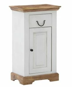 Badschrank - Weiß - Mangoholz Massiv - 47 Cm