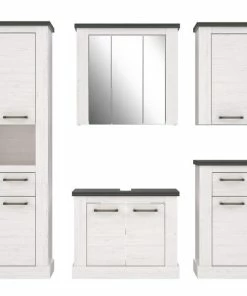 5-teiliges Badmöbel-Set - Pinie Weiß - Touchwood