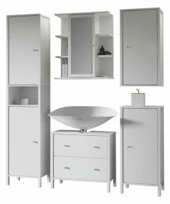 5-teiliges Badmöbel-Set - Weiß