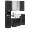 5-teiliges Badmöbel-Set - Schwarz - Mit 3D-Spiegelschrank -Wenko Verkaufsgeschäft S000077300 1600Wx1600H 598Wx598H